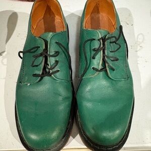 Dr. Martens Green Leather Oxfords